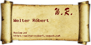 Welter Róbert névjegykártya