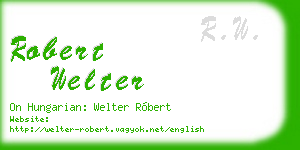 robert welter business card